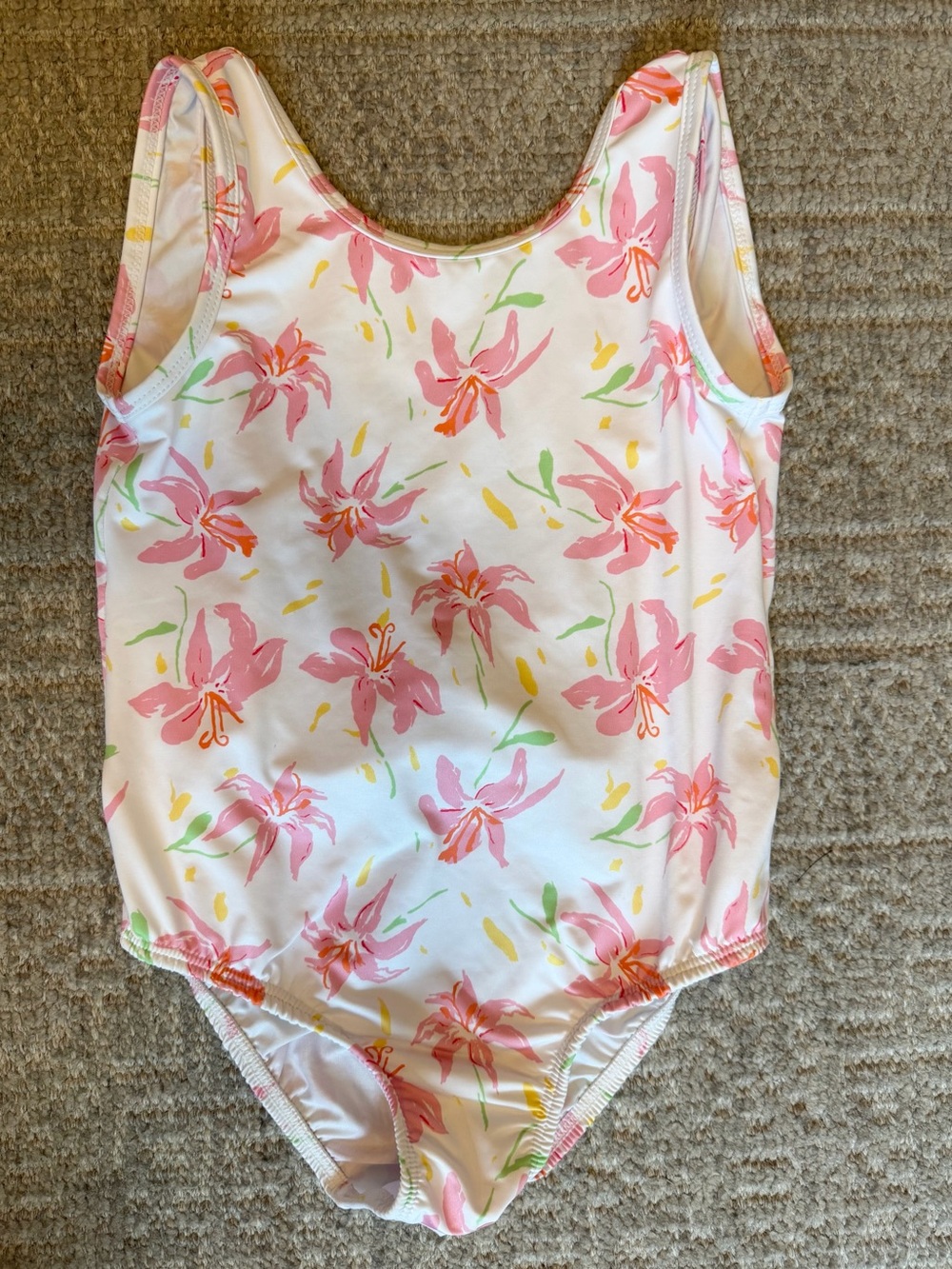 EUC Bella Bliss girls floral swimsuit with bow size 7